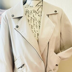 G by Giuliana Soft Beige Leather Jacket